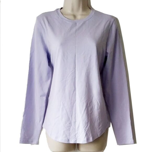NWOT Lululemon Pima Cotton Love Long Sleeve Crewneck Top 8 Faint Lavender - Picture 6 of 7